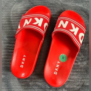 DKNY Red Pool Slides - Women’s Size 8